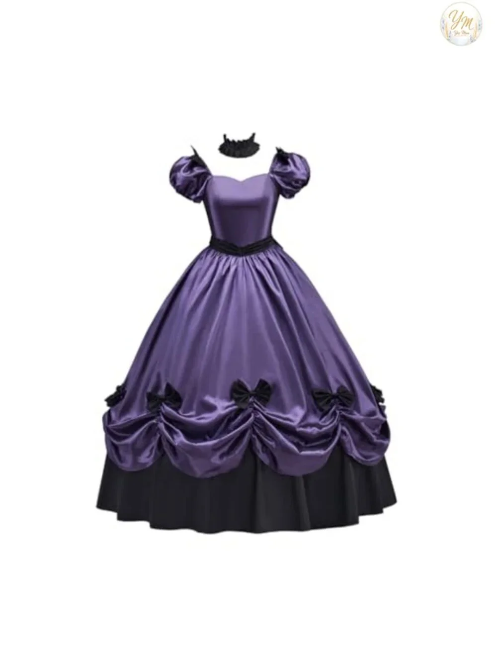 Victorian Gothic Lolita Ball Gown Dress A-Line Off Shoulder Puff Sleeve Corset